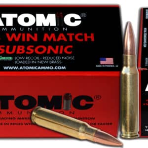 Atomic 308 Win 175gr BTHP subsonic ammunition 50-round box