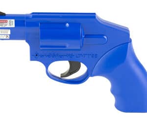 LaserLyte Trigger Tyme revolver-style laser trainer in blue with red laser
