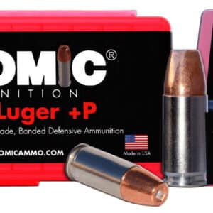 Atomic 9mm Luger +P 124gr JHP 50 round box product image