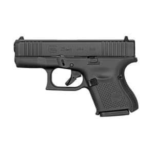 Glock 26 Gen5 9mm pistol, black DLC finish, 3.43-inch barrel, fixed sights
