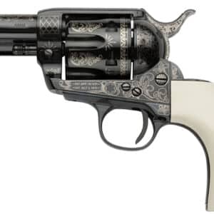 Pietta Liberty 9mm 3.5 in blued engraved revolver with Ultra Ivory engraved Liberty Eagle grip