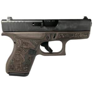 Glock 42 Custom elephant engraved vortex bronze frame subcompact .380 ACP 3.25-inch barrel two 6rd magazines
