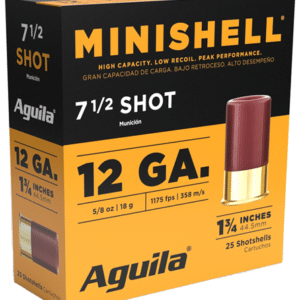 Aguila 1C128968 Minishell 12 Gauge 1.75", 5/8 oz 8 Shot, 20 Per Box/25 Cs
