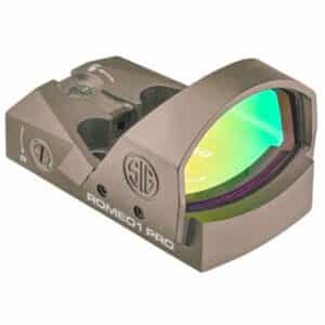 SIG SAUER ROMEO1PRO 1x30mm Flat Dark Earth reflex red dot sight with protective steel shroud