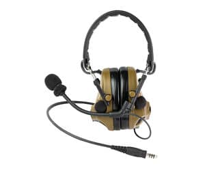 3M Peltor ComTac V electronic earmuff headset coyote with MT33 boom mic