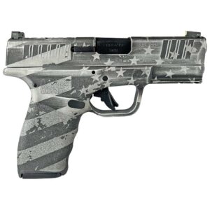 Springfield Armory Hellcat Pro OSP Distressed Flag White 9mm Luger handgun, 3.7-inch barrel