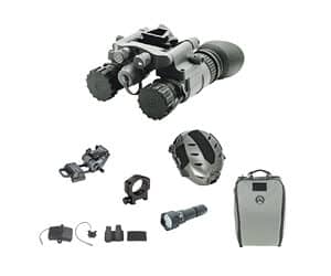 Armasight BNVD-51 Gen 3 1600+ FOM Ghost White Phosphor binocular night vision system with helmet and G24 mount