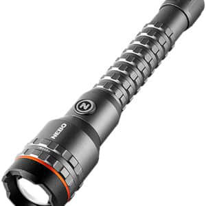 NEBO Davinci 3200L gray flashlight with push button and USB-C port