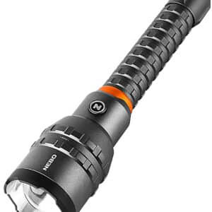 NEBO Davinci 12000L black anodized rechargeable flashlight with USB-C and 2x zoom