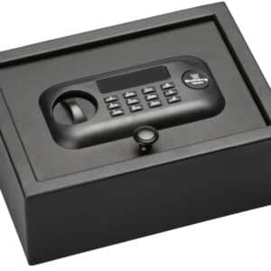 Bulldog BD1030 Standard Digital Top-Open Pistol Vault, black powder coat, egg-crate foam interior
