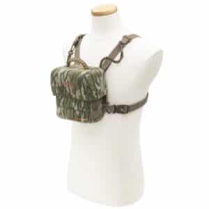 ALPS Outdoorz Shield bino harness in Mossy Oak Bottomland with DEADQUIET fabric