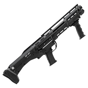 Airsoft gun with tactical rail, adjustable stock, and ergonomic grip for realistic training and recr.