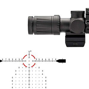 High-quality rifle scope with reticle and red dot sight for accurate shooting and hunting.