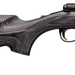 Bolt-action rifle for hunting and shooting sports, featuring a wooden stock and long barrel.