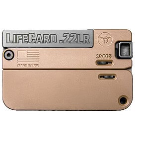 Lifecard .22LR ammo storage card for concealed carry and survival.